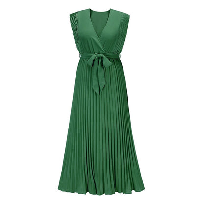 Sleeveless bodycon dress with pleated skirt for women | Seraphine