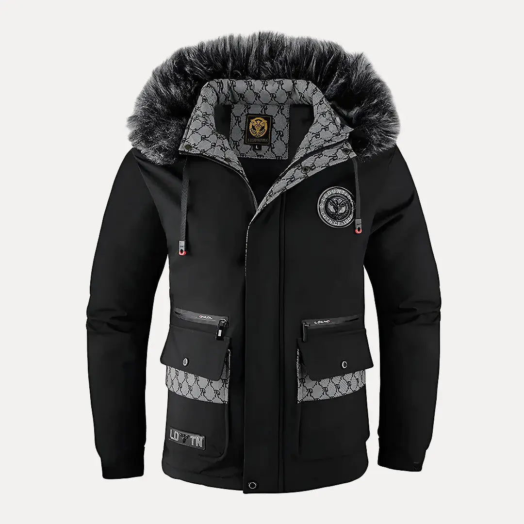 Warm hooded down puffer jacket for men | Alpine Armor -7