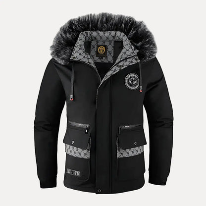 Warm hooded down puffer jacket for men | Alpine Armor -7