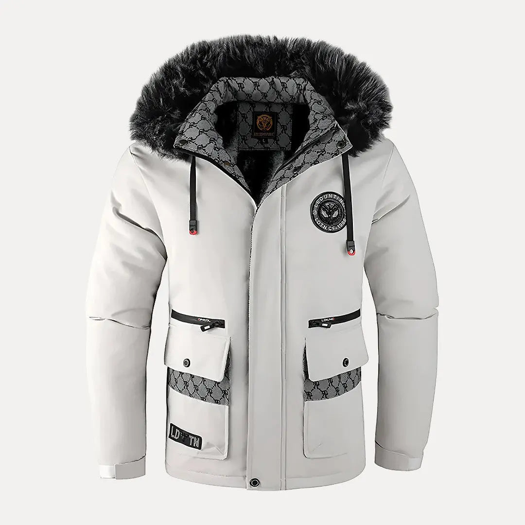 Warm hooded down puffer jacket for men | Alpine Armor -3