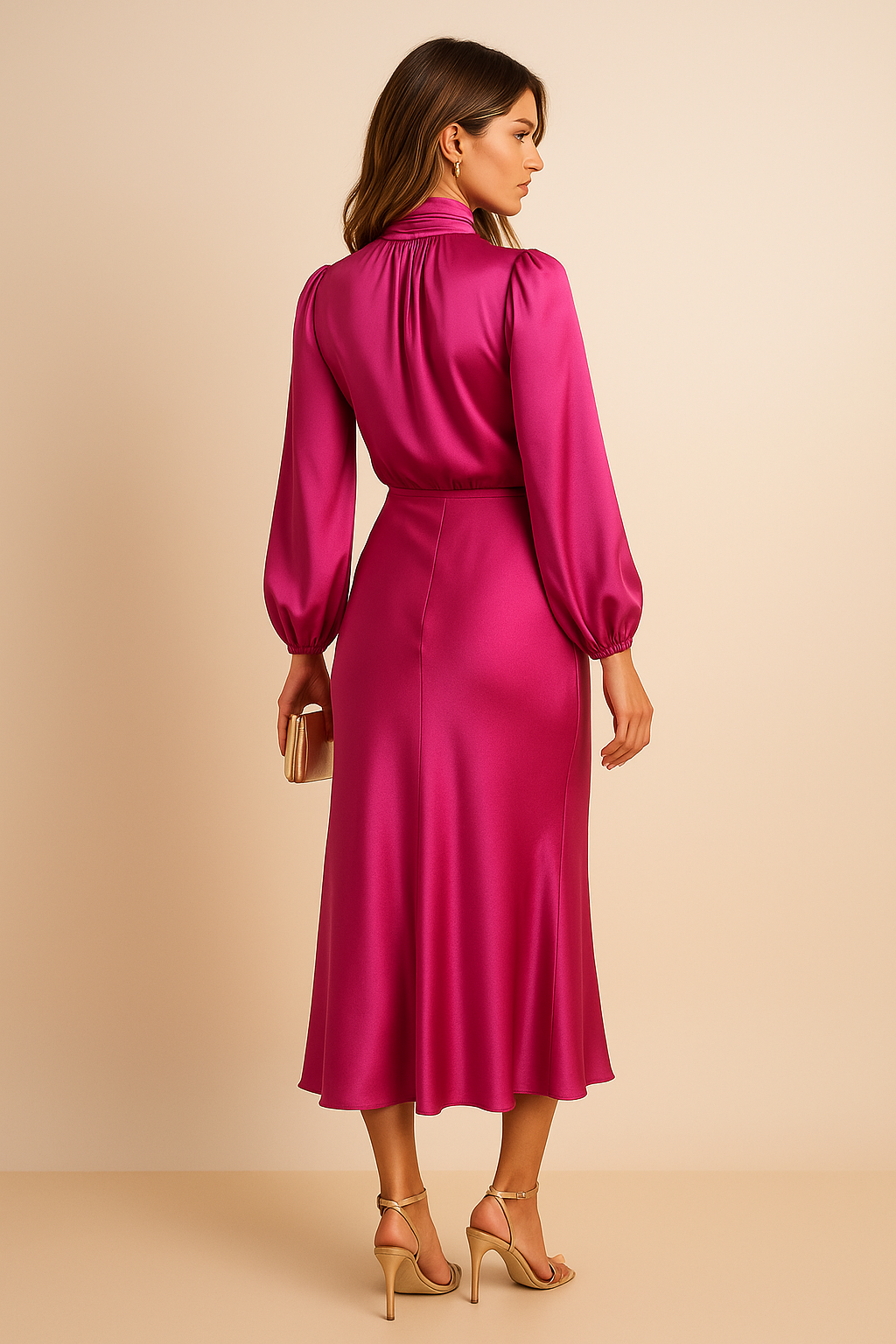 Casual Elegant Midi Dress Flowing Silhouette for women | Rosalie