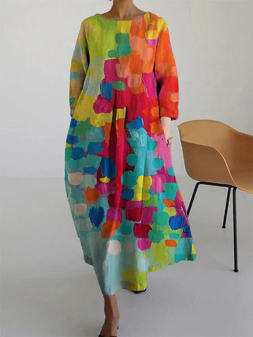 Lightweight floral print summer dress for women | Antonella -4