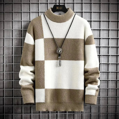 Monochrome crewneck knit sweater for men | Apollo -1