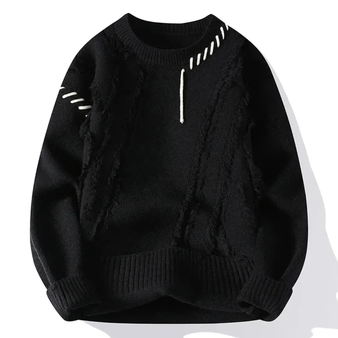 Artisan textured crewneck knit sweater for men | Apollo -5