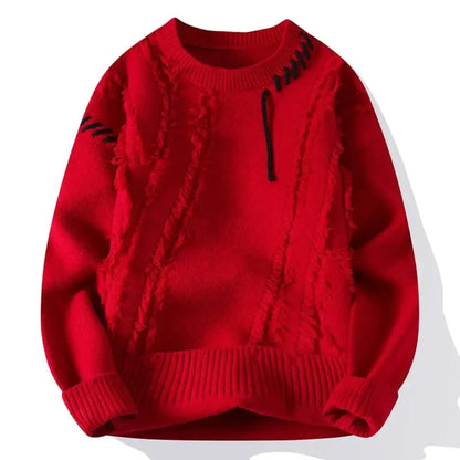 Artisan textured crewneck knit sweater for men | Apollo -3