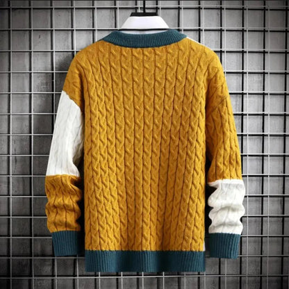 Elegant regal-weave crewneck knit sweater for men | Apollo -2