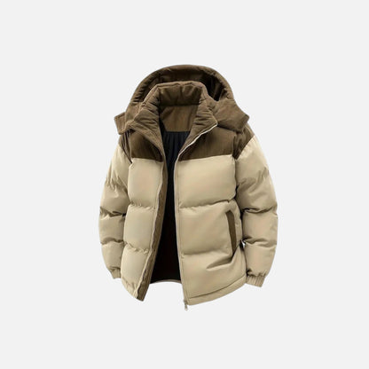Colour-block hooded jacket with detachable hood for men | Archer