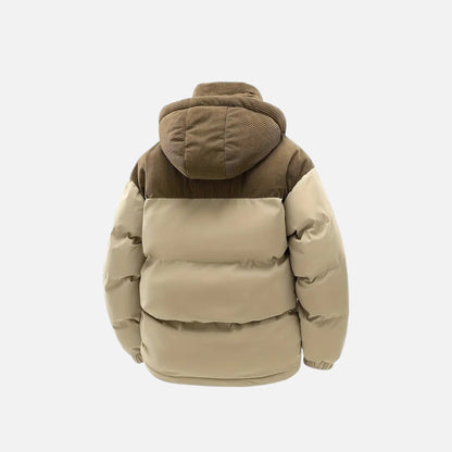 Colour-block hooded jacket with detachable hood for men | Archer