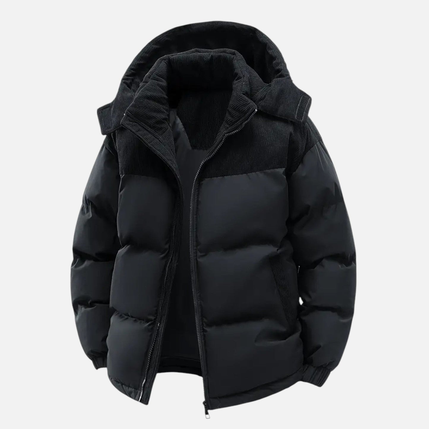 Colour-block hooded jacket with detachable hood for men | Archer