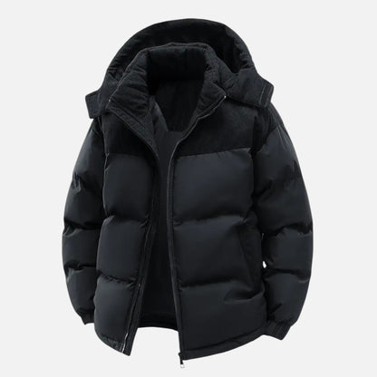Colour-block hooded jacket with detachable hood for men | Archer