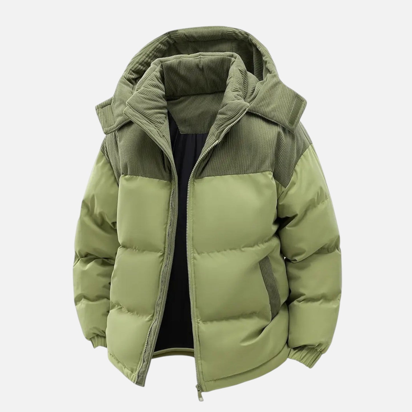 Colour-block hooded jacket with detachable hood for men | Archer