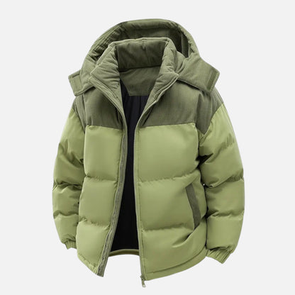 Colour-block hooded jacket with detachable hood for men | Archer