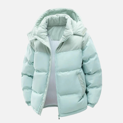 Colour-block hooded jacket with detachable hood for men | Archer