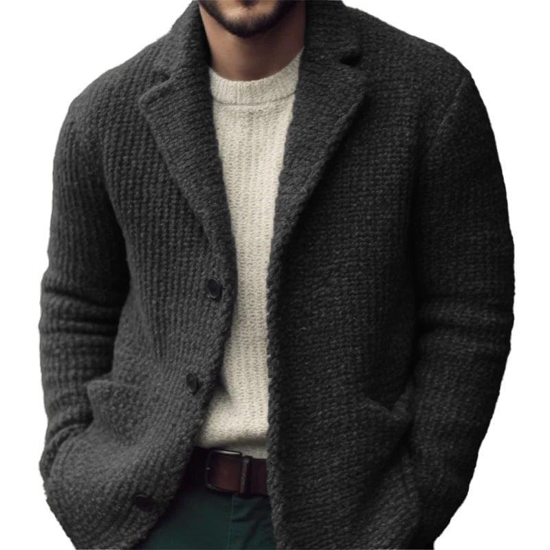 Soft regular-fit button-through cardigan for men | Derek -2