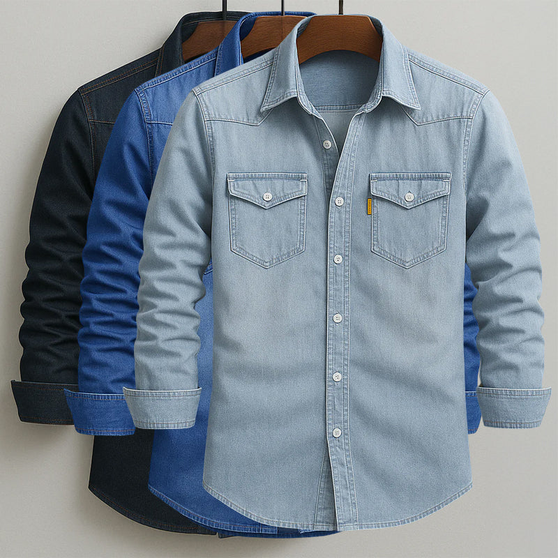 Western style button-front denim shirt for men | Ben Smith Colorado