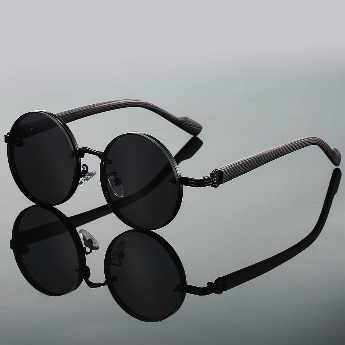 Lightweight round metal frame sunglasses for women | Aurora -5