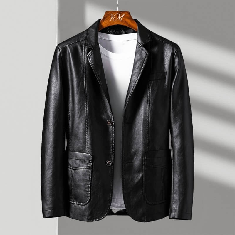Classic tailored Italian leather jacket for men | Alessandro Verdi -4