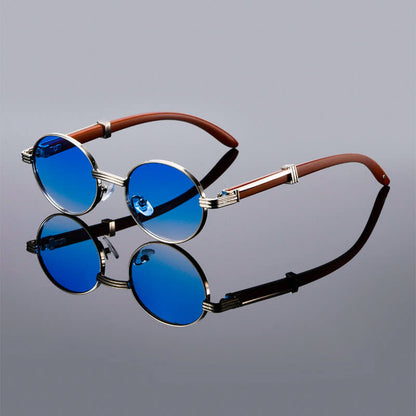 Vintage oval lens Italian style sunglasses for men | Lorenzo -1