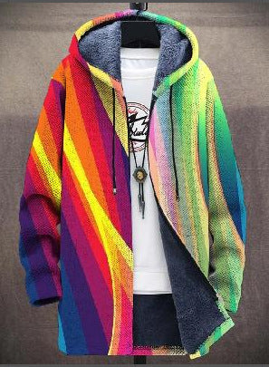 Artistic pattern zip cardigan with relaxed tailored fit for men | Bronte