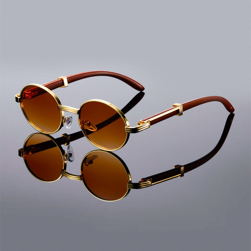 Vintage oval lens Italian style sunglasses for men | Lorenzo -3