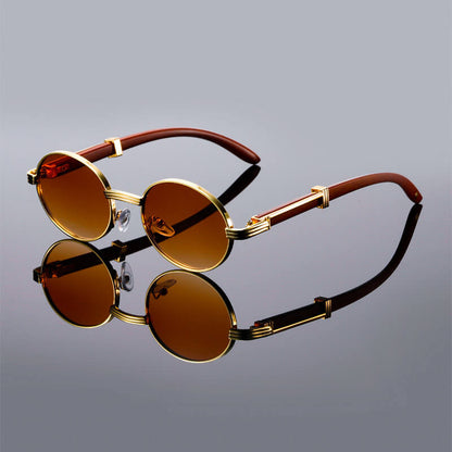 Vintage oval lens Italian style sunglasses for men | Lorenzo -3