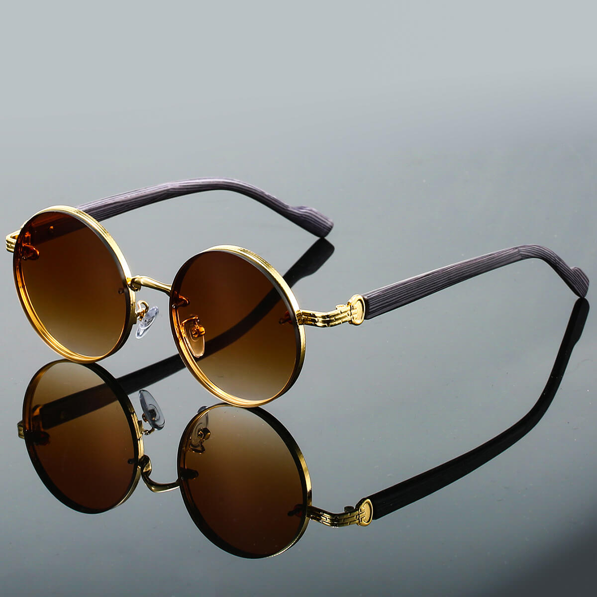 Lightweight round metal frame sunglasses for women | Aurora -4