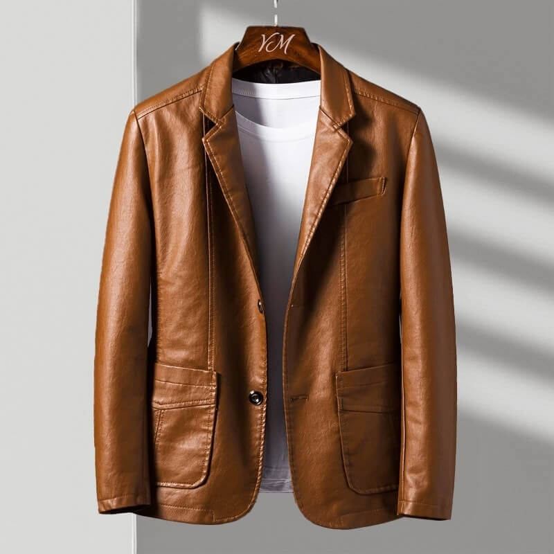 Classic tailored Italian leather jacket for men | Alessandro Verdi -1
