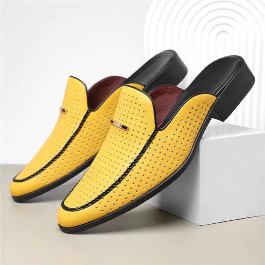 Classic genuine leather slip-on slides for men | Capri -1