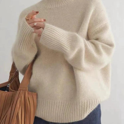 Oversized elegant cashmere turtleneck sweater for women | Sydney -5