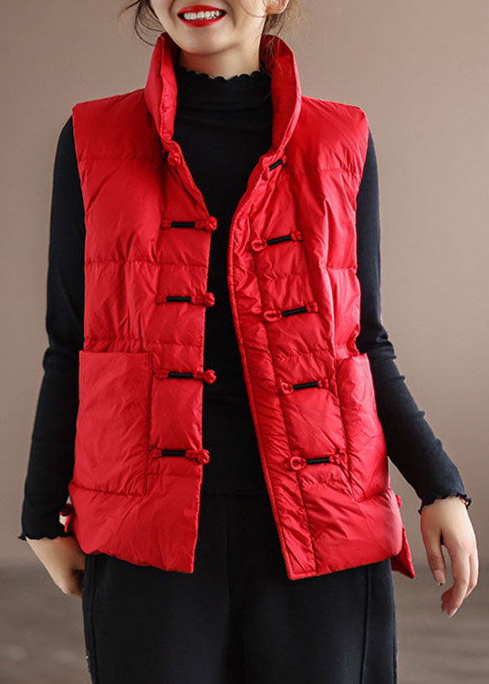 Oriental stand-collar puffer sleeveless vest for women -7