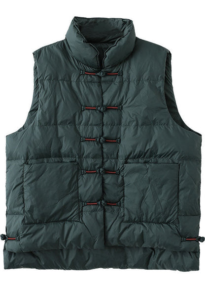 Oriental stand-collar puffer sleeveless vest for women -8