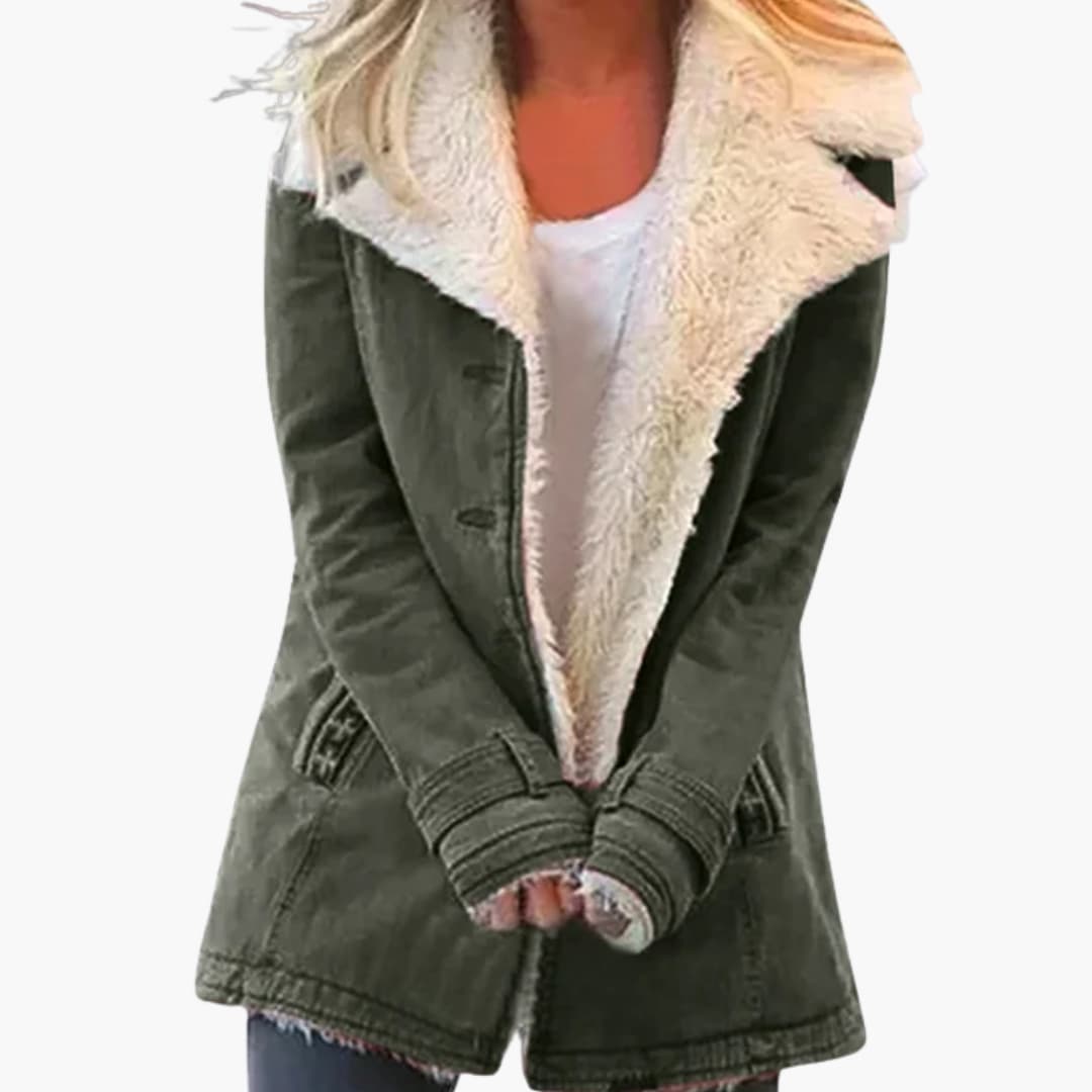 Structured high-collar zip jacket for women -4