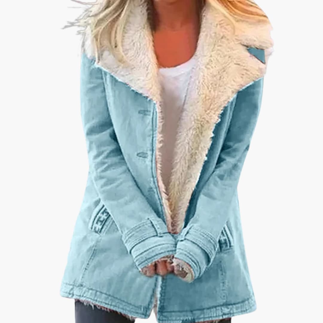 Structured high-collar zip jacket for women -8