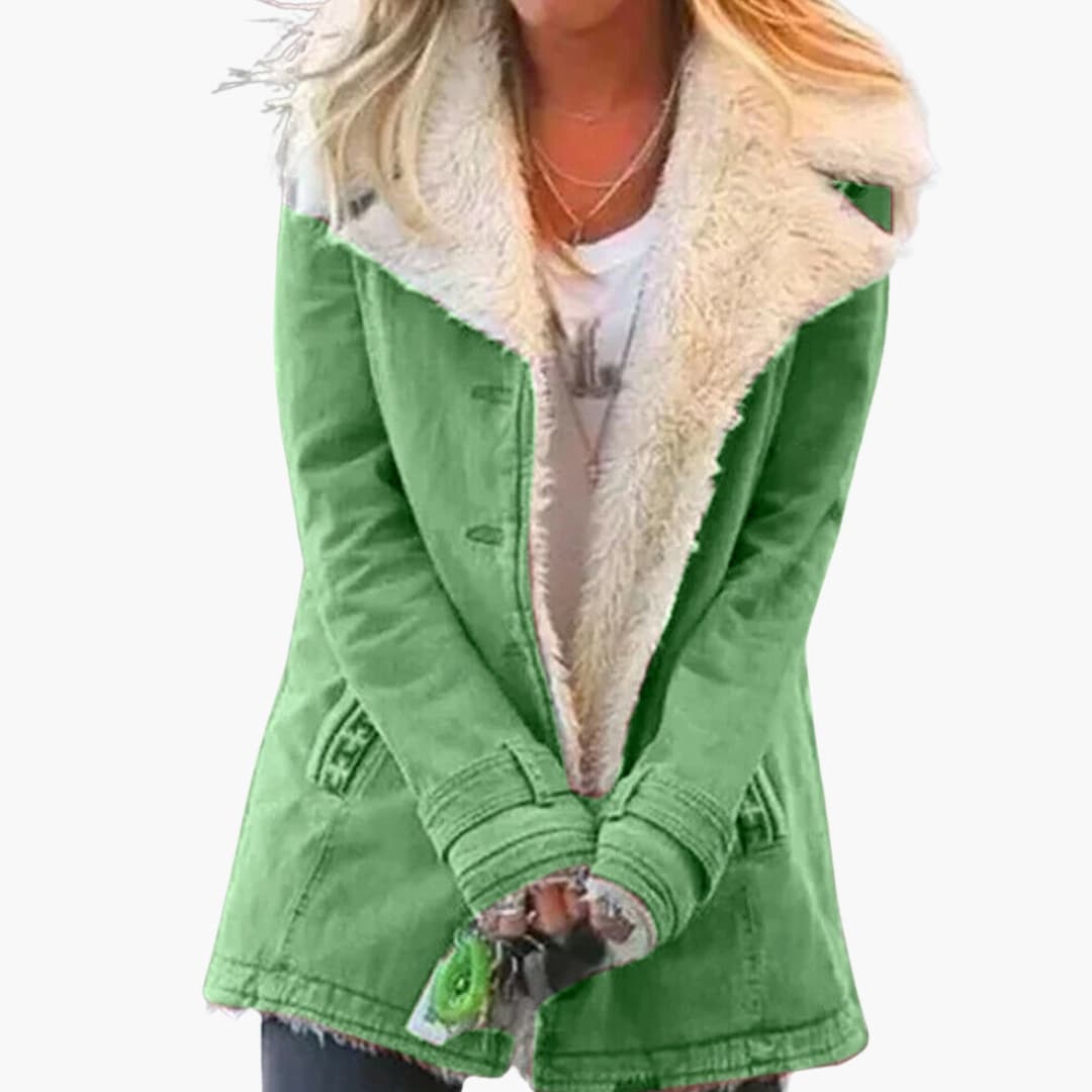 Structured high-collar zip jacket for women -2