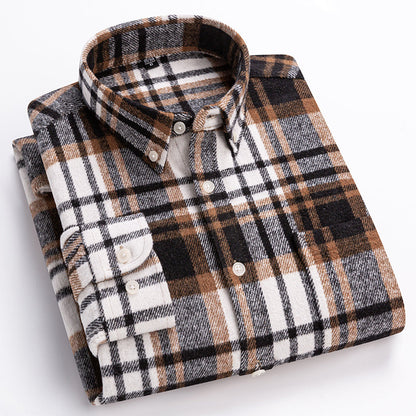 Classic plaid long sleeve button up shirt for men | Corvin