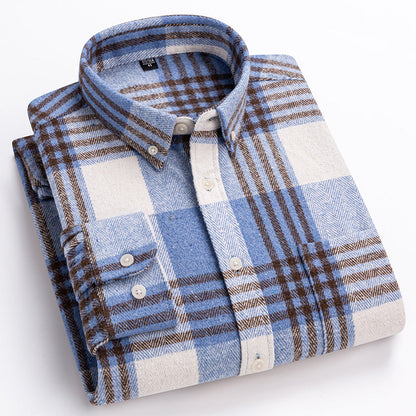 Classic plaid long sleeve button up shirt for men | Corvin