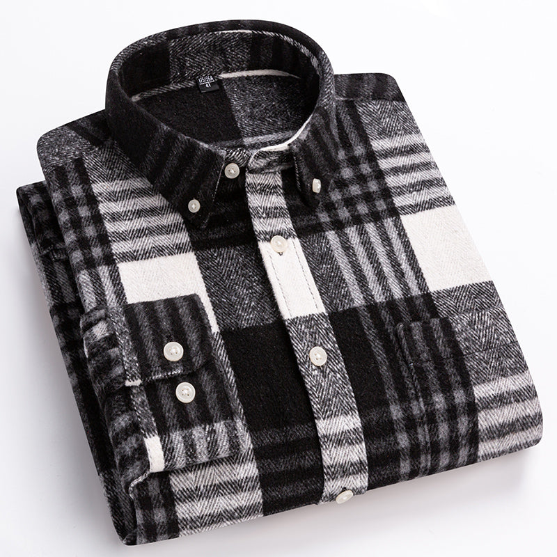 Classic plaid long sleeve button up shirt for men | Corvin