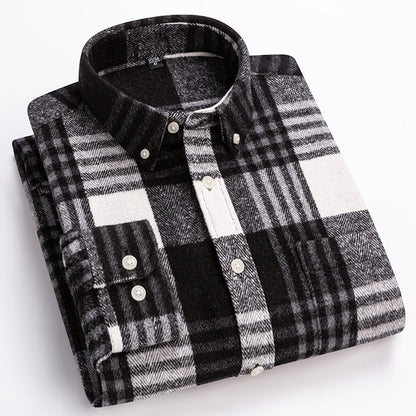 Classic plaid long sleeve button up shirt for men | Corvin