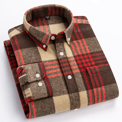 Classic plaid long sleeve button up shirt for men | Corvin