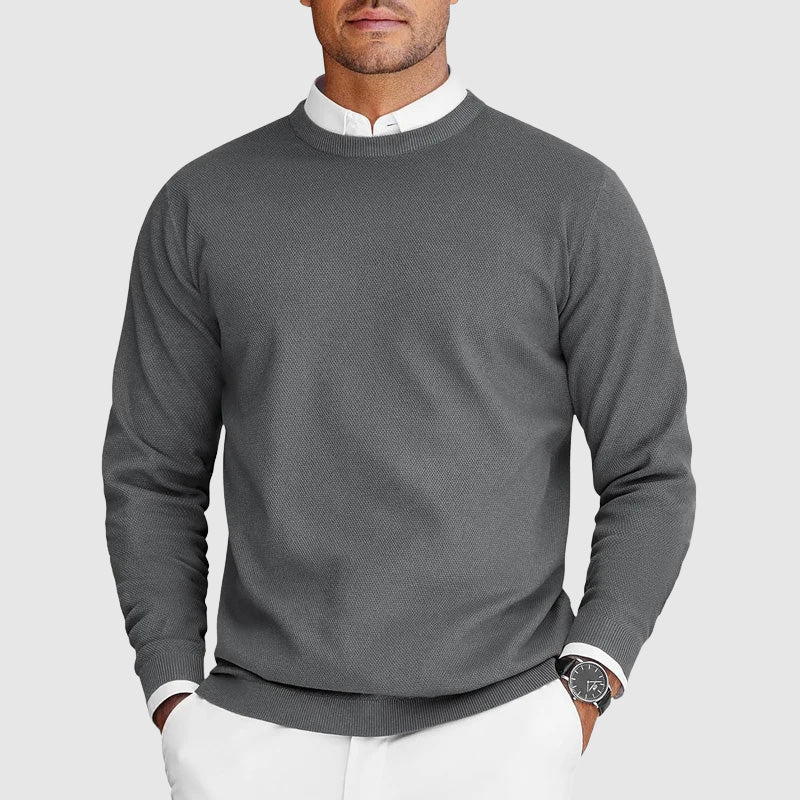 Classic relaxed crew-neck sweater for men -4