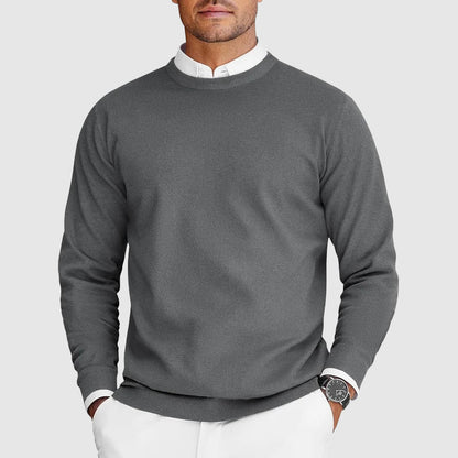 Classic relaxed crew-neck sweater for men -4
