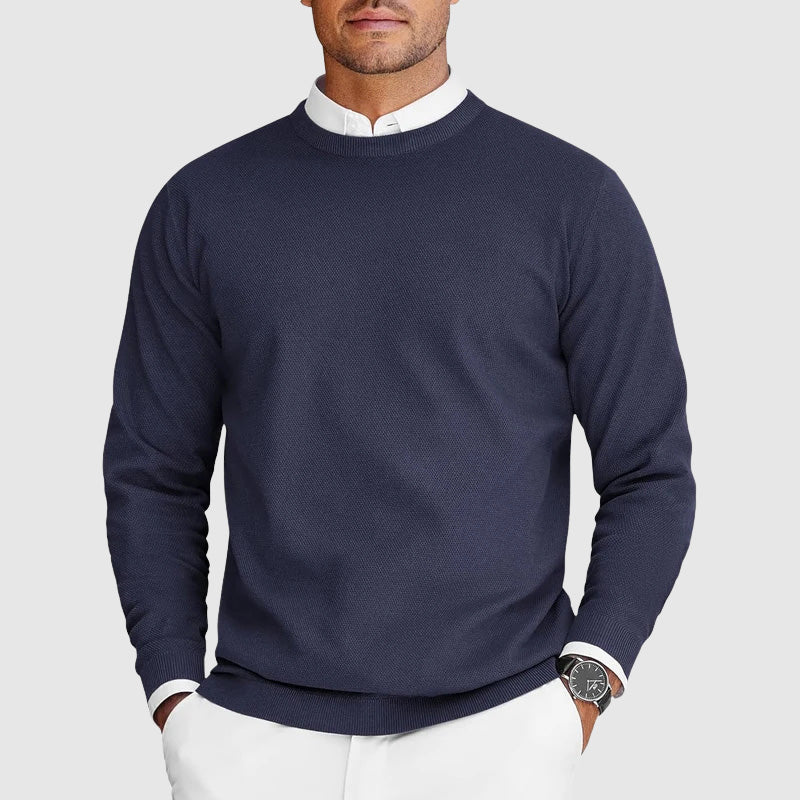 Classic relaxed crew-neck sweater for men -5