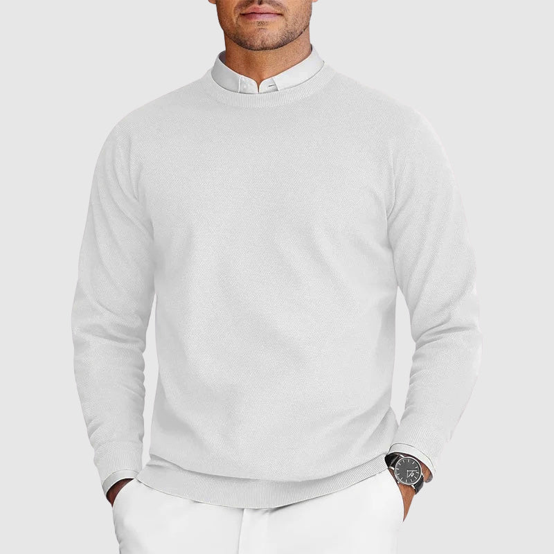 Classic relaxed crew-neck sweater for men -2