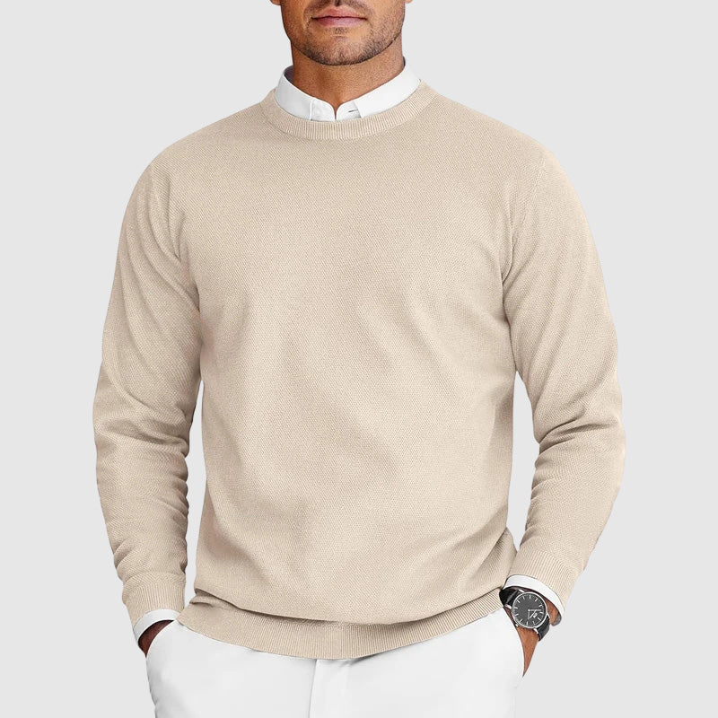 Classic relaxed crew-neck sweater for men -3