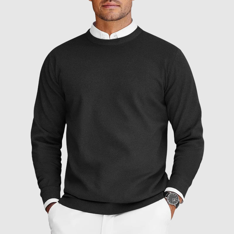 Classic relaxed crew-neck sweater for men -1