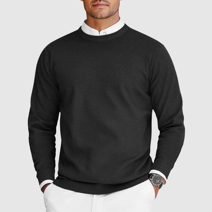 Classic relaxed crew-neck sweater for men -1