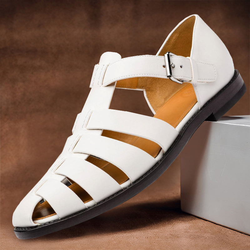 Classic leather open-toe fisherman sandals for men | Felix Grant -4