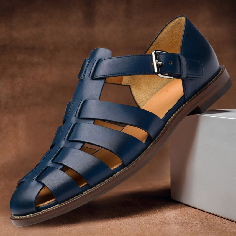 Classic leather open-toe fisherman sandals for men | Felix Grant -1