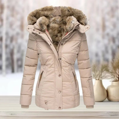 Fitted warm down puffer jacket for women -1