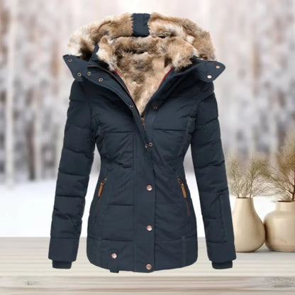 Fitted warm down puffer jacket for women -2
